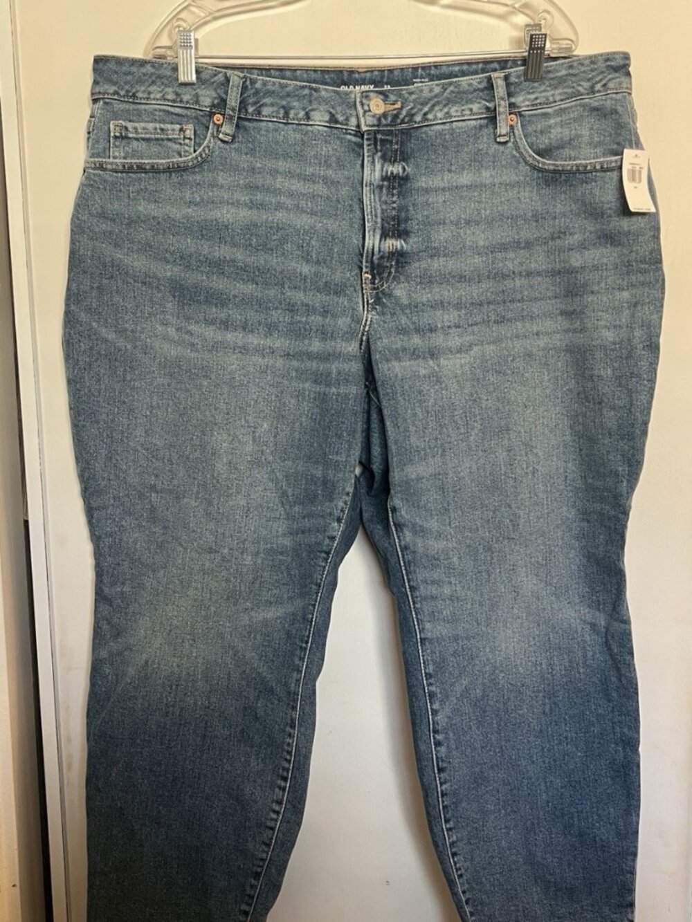 Old Navy High-Rise Curvy Straight Plus Size Jeans Medium Wash Blue Denim Women
